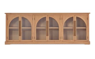 Natural 6 Door Arch Cabinet