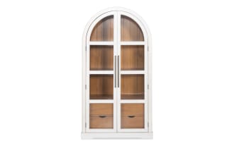 White 2 Door Arch Bookcase Cabinet
