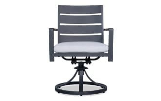 Laguna Gray Aluminum Outdoor Dining Swivel Chair