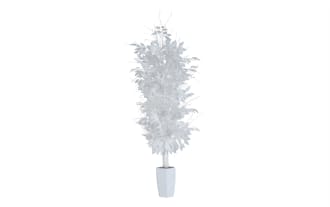 6.5' LED Lighted White Faux Ficus Tree