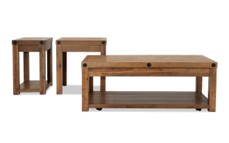 Sonoma Natural Lift-Top Storage Coffee with End & Chairside Table Set