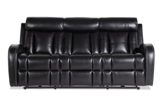 Tuxedo Black 84'' Power Reclining Sofa with Power Headrest