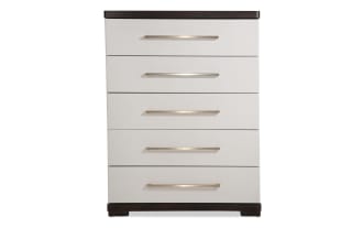 Contempo Ivory & Espresso 5 Drawer Chest