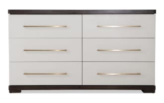 Contempo Ivory & Espresso 6 Drawer Dresser