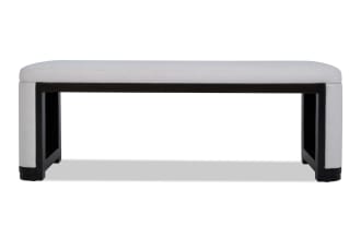 Contempo Ivory & Espresso Faux Leather Upholstered Bench
