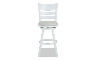Tulsa White Ladder Back Adjustable Height Swivel Stool