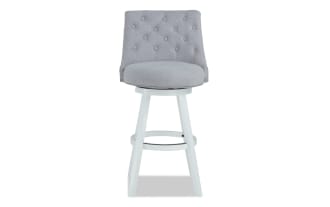 Juliette Gray Solid Back Adjustable Height Swivel Stool