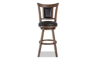 Owen Brown Faux Leather Upholstered Adjustable Height Swivel Stool