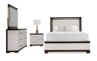Contempo 4 Piece Queen Ivory & Espresso Bedroom Set