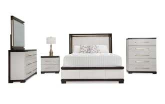 Contempo 5 Piece Queen Ivory & Espresso Bedroom Set