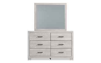 Foundry White 6 Drawer Dresser & Mirror