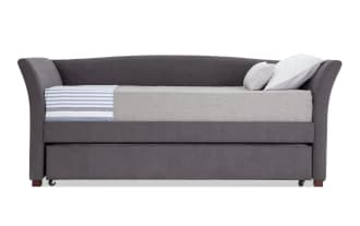 Chadwick Twin Gray Upholstered Daybed with Twin Trundle