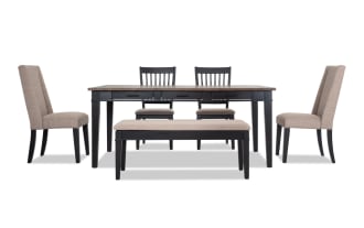 Montana 6 Piece Upholstered Dining Set with Storage Bench
