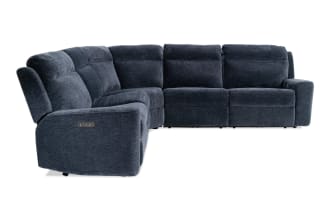 Bolt Navy 119'' Power Reclining 5 Piece Sectional with Power Headrest