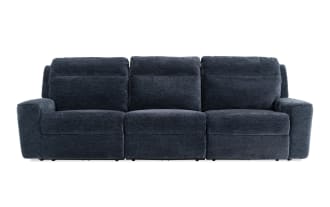 Bolt Navy 116'' Power Reclining Sofa with Power Headrest