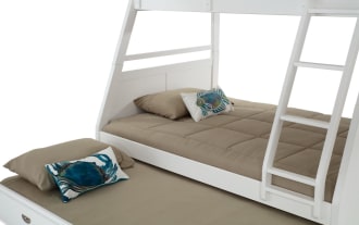 Chadwick Twin/Full White Bunk Bed with Twin Trundle