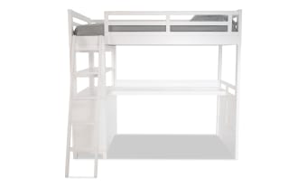 Chadwick Twin White Loft Bed with Desk