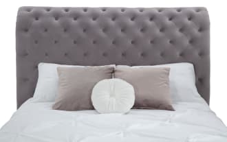 Hollywood King Gray Upholstered Sleigh Bed