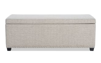 Cottage Chic Beige Storage Bench