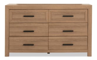Calvin Light Brown 6 Drawer Dresser