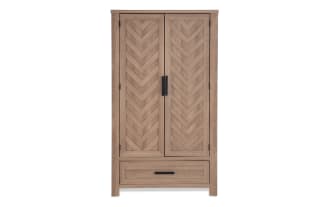 Calvin Light Brown 2 Drawer Armoire