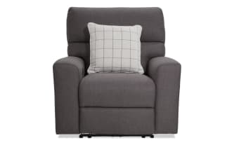 Modern Farmhouse Gray Power Recliner with Power Headrest