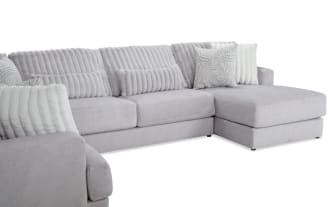 Sofia Gray 159'' 4 Piece Right Arm Facing Chaise Sectional