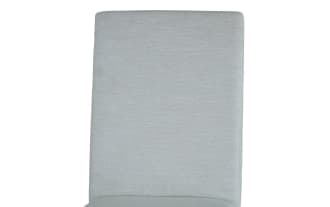 Glamour Silver & White Solid Back Upholstered Dining Chair