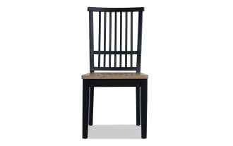 Modern Farmhouse Black & Oak Slat Back Dining Chair