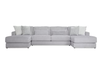 Sofia Gray 153'' 3 Piece Dual Chaise Sectional