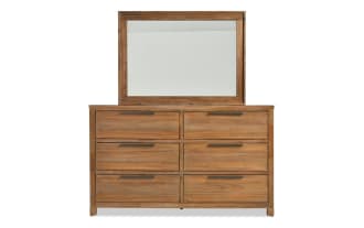 Canyon Light Oak 6 Drawer Dresser & Mirror