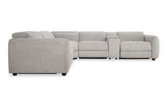 Moonlight Dove 136'' Power Reclining 6 Piece Sectional with Power Headrest