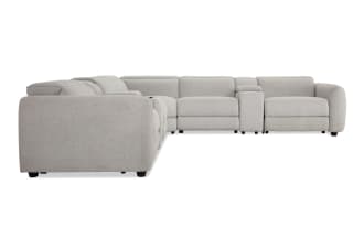Moonlight Dove 136'' Power Reclining 7 Piece Sectional with Power Headrest