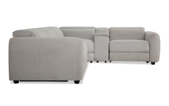 Moonlight Dove 123'' Power Reclining 5 Piece Sectional with Power Headrest