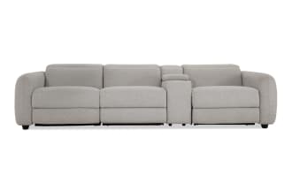 Moonlight Dove 130'' Power Reclining Sofa with Armless Chair & Power Headrest