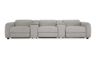 Moonlight Dove 143'' Power Reclining Sofa with Power Headrest