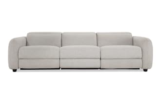 Moonlight Dove 117'' Power Reclining Sofa with Armless Chair & Power Headrest