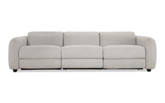 Moonlight Dove 117'' Power Reclining Sofa with Armless Recliner & Power Headrest