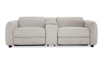 Moonlight Dove 87'' Power Reclining Console Loveseat with Power Headrest