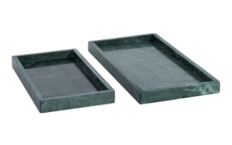 Set of 2 Marble Green Trays