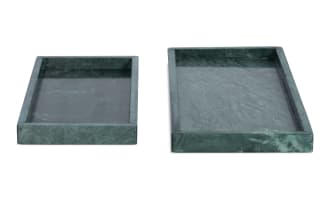 Set of 2 Marble Green Trays