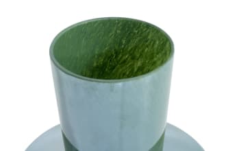 13'' Green Glass Vase