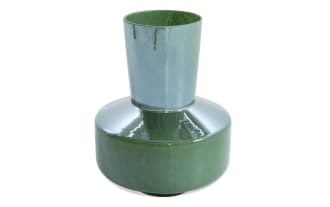13'' Green Glass Vase