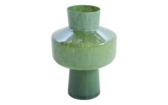 11'' Green Glass Vase