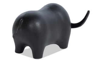 Black Ceramic Bull Sculpture
