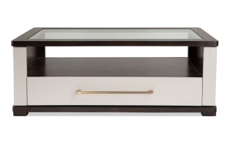Contempo Ivory & Espresso Storage Coffee Table