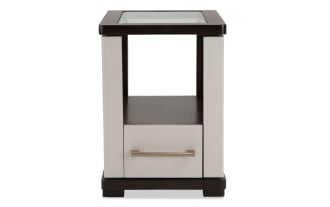 Contempo Ivory & Espresso Storage Chairside Table