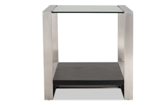 Cosmopolitan Black & Chrome Glass Top End Table