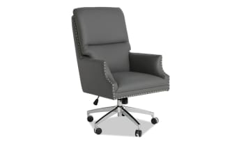 Miranda Charcoal Faux Leather Adjustable Swivel Office Chair