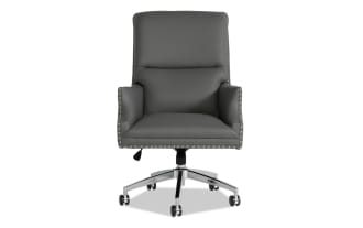 Miranda Charcoal Faux Leather Adjustable Swivel Office Chair
